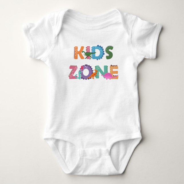Kids Zone Dinosaurier Baby Strampler (Vorderseite)