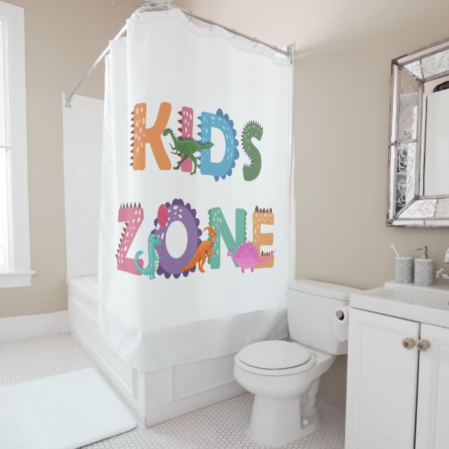 Kids Zone Dinosaurier Duschvorhang (Beispiel)