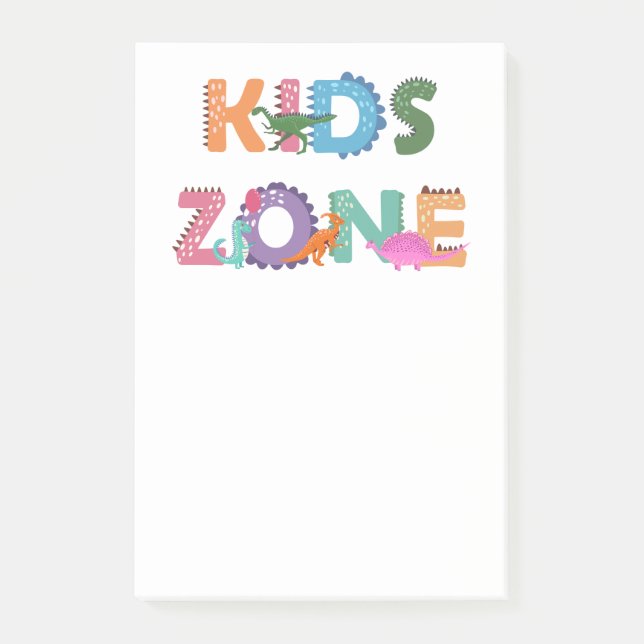 Kids Zone Dinosaurier Post-it Klebezettel (Vorderseite)