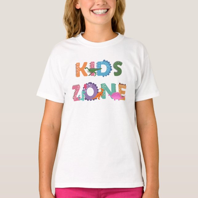 Kids Zone Dinosaurier T-Shirt (Vorderseite)