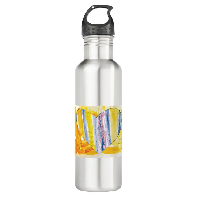 KidsArt für CHOC - Großes Herz Edelstahlflasche (Vorderseite)