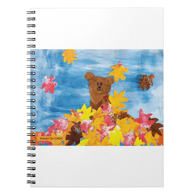 KidsArt für CHOC - Herbstlaub Bär Notizblock (Vorderseite)