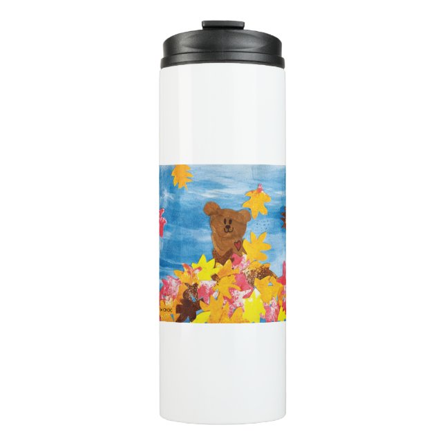 KidsArt für CHOC - Herbstlaub Bär Thermosbecher (Vorderseite)