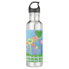 KidsArt für CHOC - Herzen mit Picketzaun Edelstahlflasche