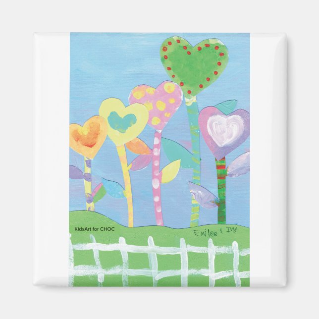 KidsArt für CHOC - Herzen mit Picketzaun Magnet (Vorne)