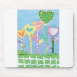 KidsArt für CHOC - Herzen mit Picketzaun Mousepad