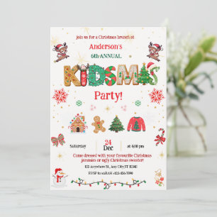 Kidsmas Party Einladung - Kinder Weihnachtseinladu
