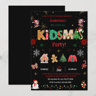 Kidsmas Party Einladung - Kinder Weihnachtseinladu
