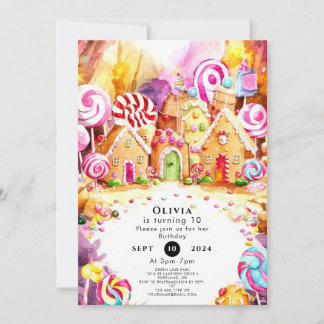 Kids'Sprinkle Candyland Geburtstag Einladung