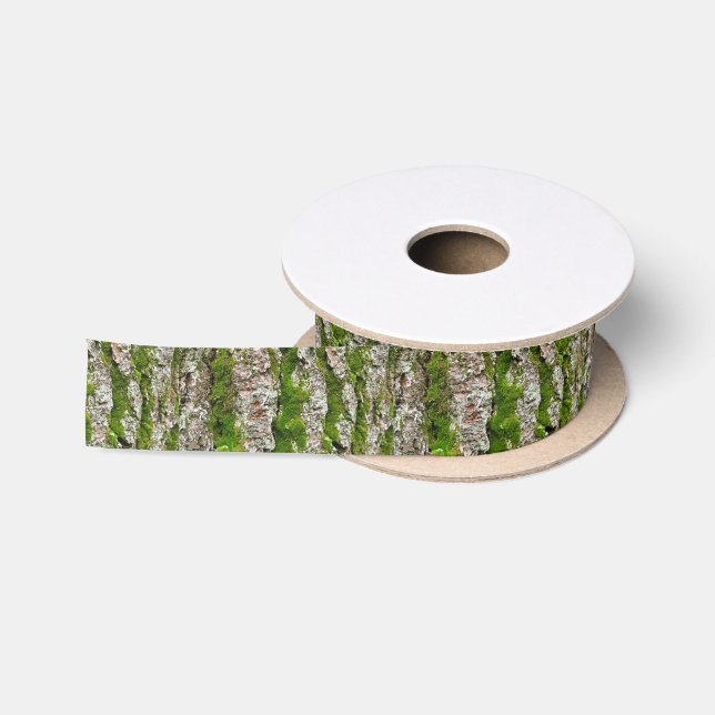 Kiefer-Barke mit Moos Satinband (Spule)