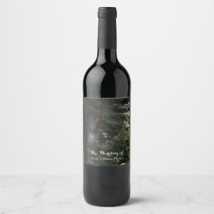 Kiefer Baum Ländlicher Wald Hochzeit Wein Etikette Weinetikett
