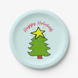 Kiefer für Weihnachtsfeiertage Pappteller