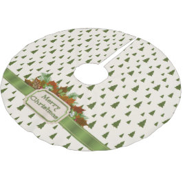 Kiefer mit frohe Weihnacht-Band Polyester Weihnachtsbaumdecke