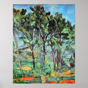 Kiefer mit Viadukt von Paul Cezanne, Vintage Art Poster
