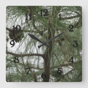 Kiefer-Uhr Quadratische Wanduhr