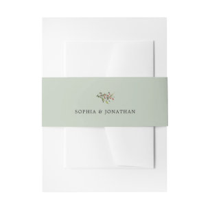 Kiefer und Beeren Salbei Grün Winterhochzeit Einladungsbanderole
