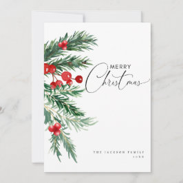 Kiefer und Beeren Weihnachtskarte Feiertagskarte