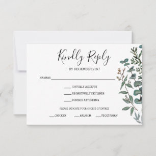 Kiefer und Eukalyptus UAWG Antwort-Karte RSVP Karte