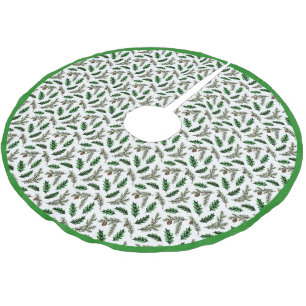 Kiefer und Stechpalme beschichteter Polyester-Baum Polyester Weihnachtsbaumdecke