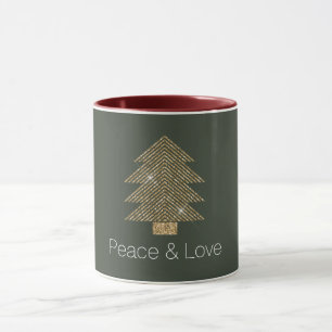 Kiefergrüner Gold Glitzernder Glitter Weihnachtsba Tasse