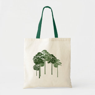 Kiefern-Baum-Silhouette-Tasche Tragetasche