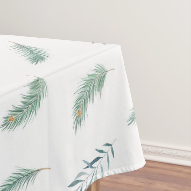 Kiefern-Beeren-Weihnachtsgrün-Aquarell-Tischdecken Tischdecke (Beispiel)