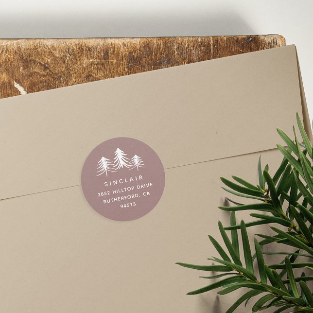 Kiefern | Ferien-Rücksendeadresse Runder Aufkleber (Von Creator hochgeladen)