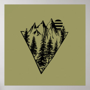 Kiefern in den Wald Poster