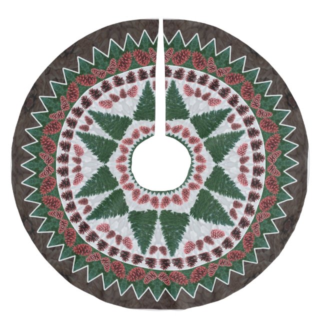 Kiefern-Kegel-Weihnachtsbaum-Rock Polyester Weihnachtsbaumdecke (Vorderseite)