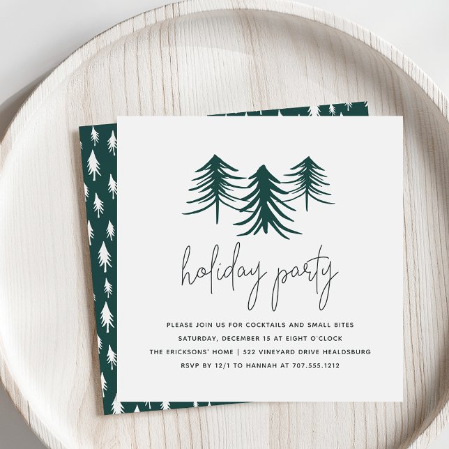 Kiefern | Moderne Feiertage Einladung (Von Creator hochgeladen)