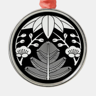 Kiefernbambus ume silbernes ornament