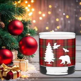 Kiefernbärenadler auf dem Roten Schwarzen Tartan Whiskyglas