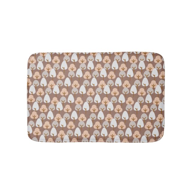 Kiefernbäume Botanisches Muster Rustikaler Herbst  Badematte (Vorderseite)