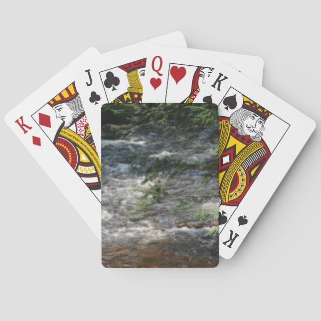 Kiefernbäume gegen Razzien im Stream Orton Spielkarten (Rückseite)