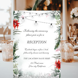 Kiefernbäume, Hochzeit von Poinsettia Einladung