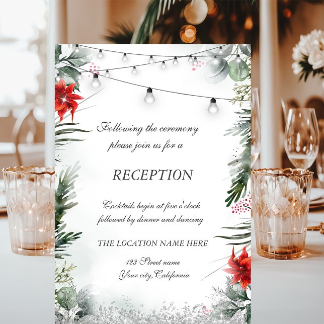 Kiefernbäume, Hochzeit von Poinsettia Einladung (Von Creator hochgeladen)