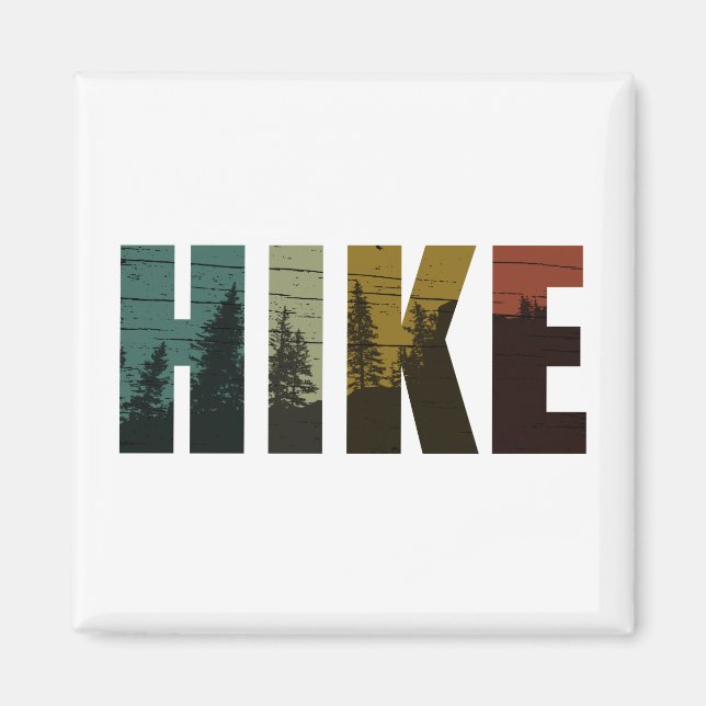 Kiefernbäume in die Waldwanderung Vintag Magnet (Vorne)