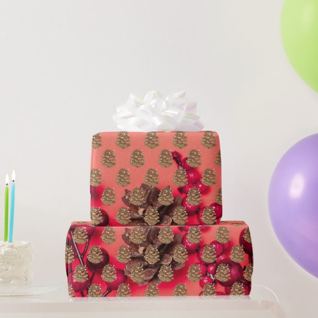Kieferncode: Rot Geschenkpapier (Partygeschenke)