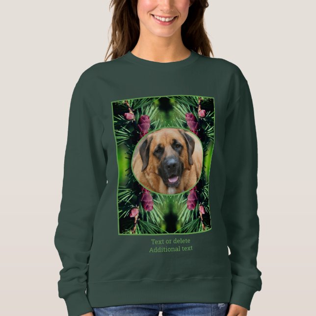 Kiefernfüße Rahmen erstellen Sie Ihr eigenes Foto Sweatshirt (Vorderseite)