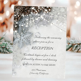 Kiefernfüße, Schneeflocken Hochzeitsempfang Einladung