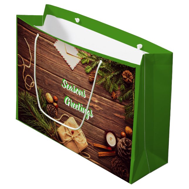 Kiefernfüße und Gewürze Saisonale Geschenktüte (Vorderseite Schrägansicht)