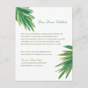 Kiefernholz-Aquarell   Hochzeitsempfang Begleitkarte