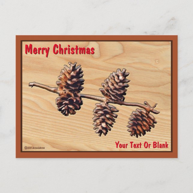 Kiefernholzzweig Postkarte (Vorderseite)