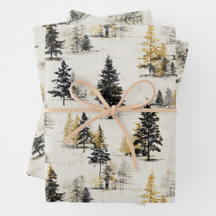 Kiefernlandschaft Geschenkpapier Set
