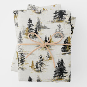 Kiefernlandschaft Geschenkpapier Set