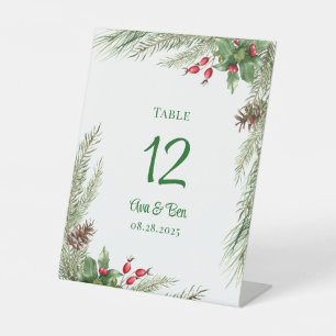 Kiefernnadeln Tischnummern Sockelschild
