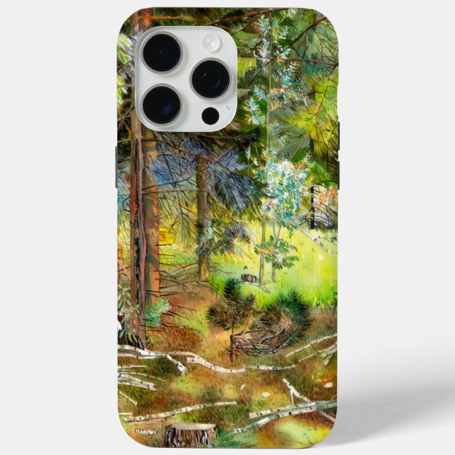 Kiefernwald iPhone 15 Pro Max Hülle (Rückseite)