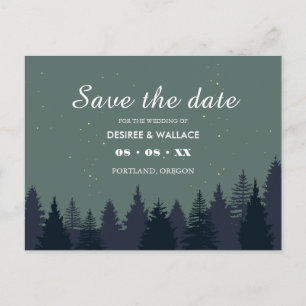 Kiefernwald Landschaft Save-the-Date Postkarte
