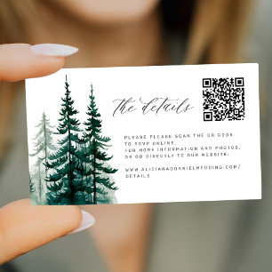 Kiefernwald QR Code Website Details zur Hochzeit Begleitkarte