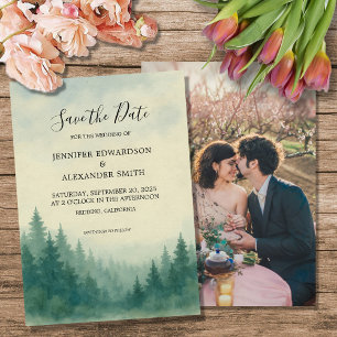 Kiefernwald Save the Date Foto Einladung